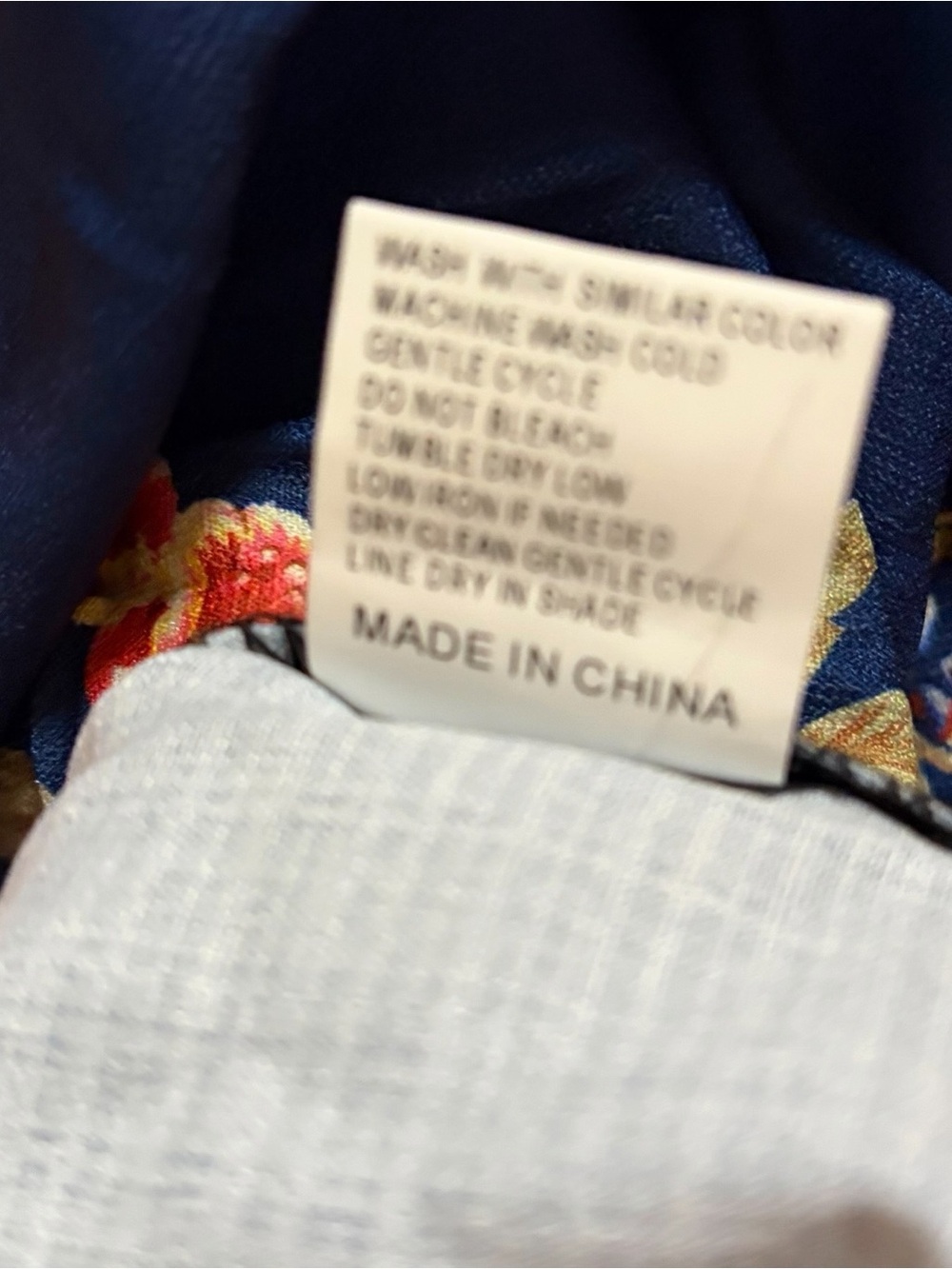 NWOT Dalia Macphee Navy Floral Embroidered Mini Dress with Belt Size-Large - Picture 7 of 8